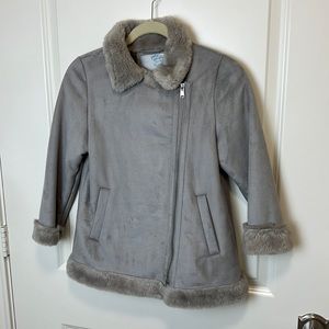 Zara Girls Faux Fur and Suede Coat